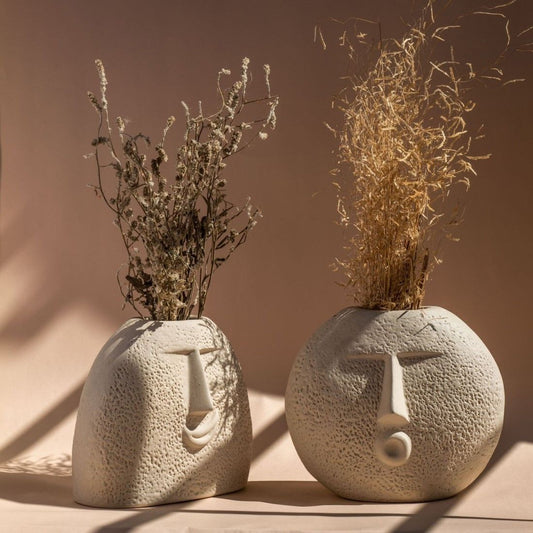 Set of 2 Face Vases (Oval)